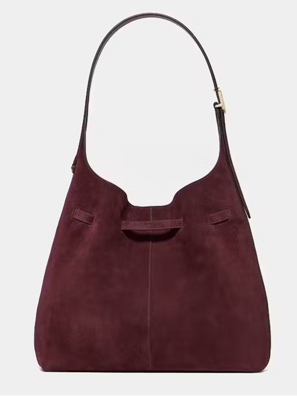 Kate Spade 454 Suede Belted Large Shoulder Bag Grenache - Picture 3 of 5
